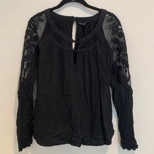 Holiday Black Embroidered Blouse
